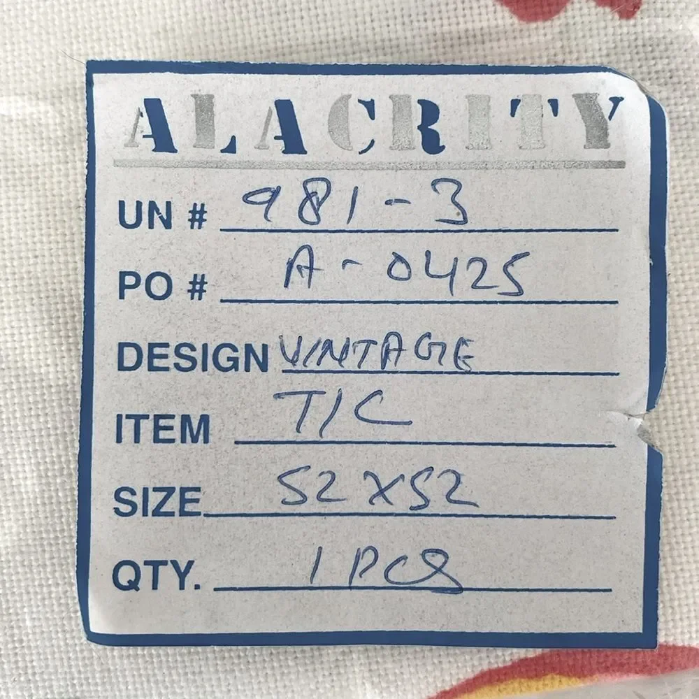 Vintage Fruit Print Cotton Table Cloth 52” x 52” Brand New in Package w/ flaw